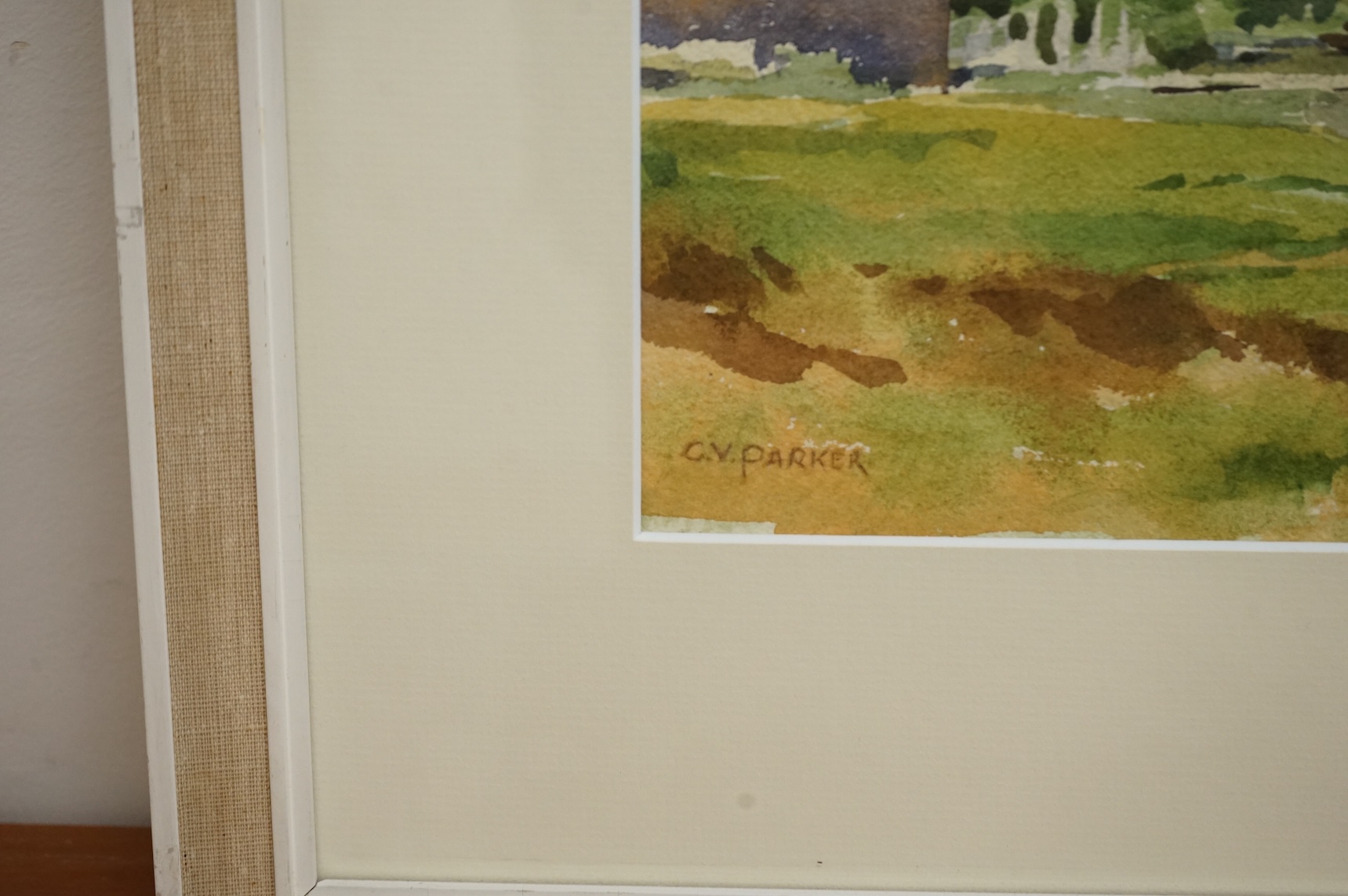 C.V. Parker (20th. C), watercolour, Riverscape, signed, 41 x 54cm